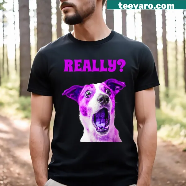 Playful graphic T-shirt featuring a cartoon dog