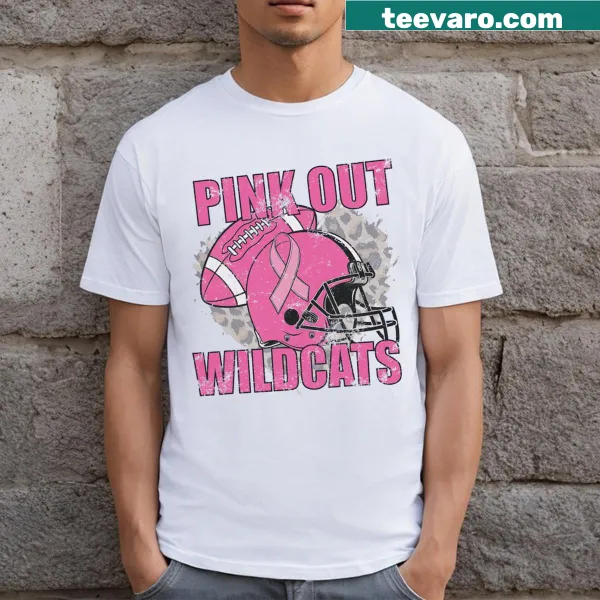 Wildcats logo graphic T-shirt supporting breast cancer awareness
