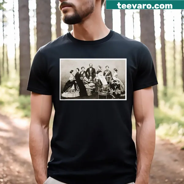 Illustration of Queen Victoria and her family, circa 1860, on a T-shirt