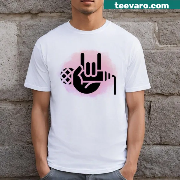 Bold typography Rock On t-shirt for music lovers