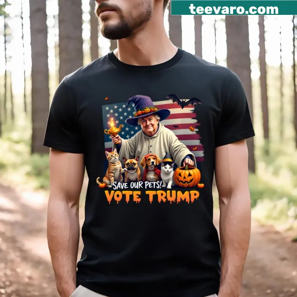 Patriotic cat lovers t-shirt with Vote Trump slogan for Halloween