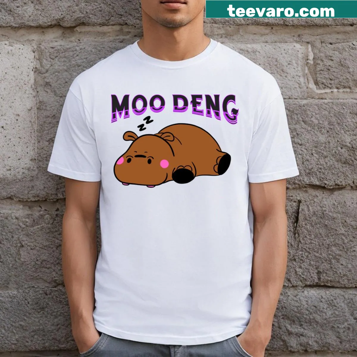 Cute baby hippo illustration on a children's t-shirt — on a men's t-shirt