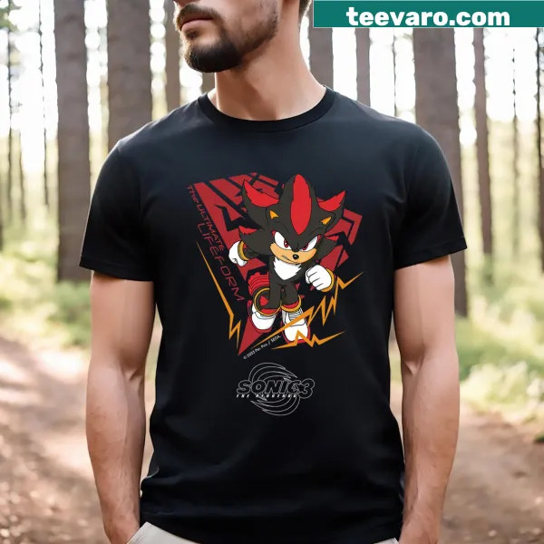 Shadow, the Ultimate Lifeform from Sonic the Hedgehog 3, on T-shirt