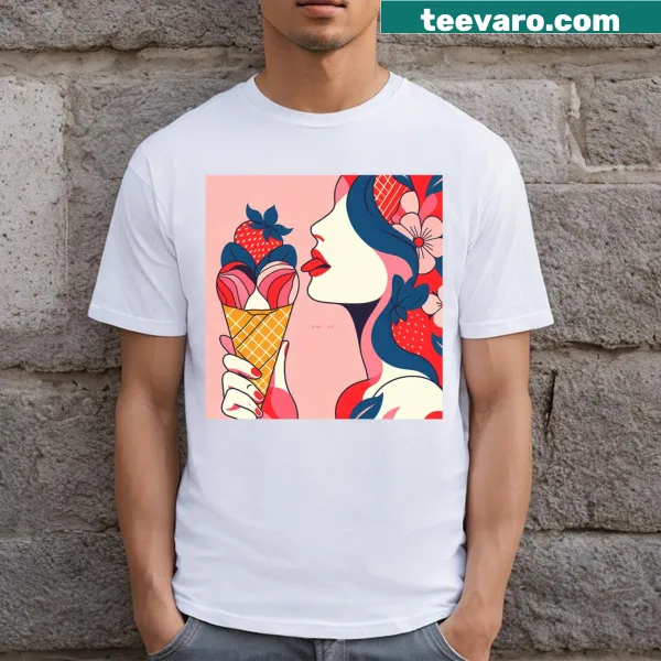 Cheerful t-shirt with playful summer-themed illustrations