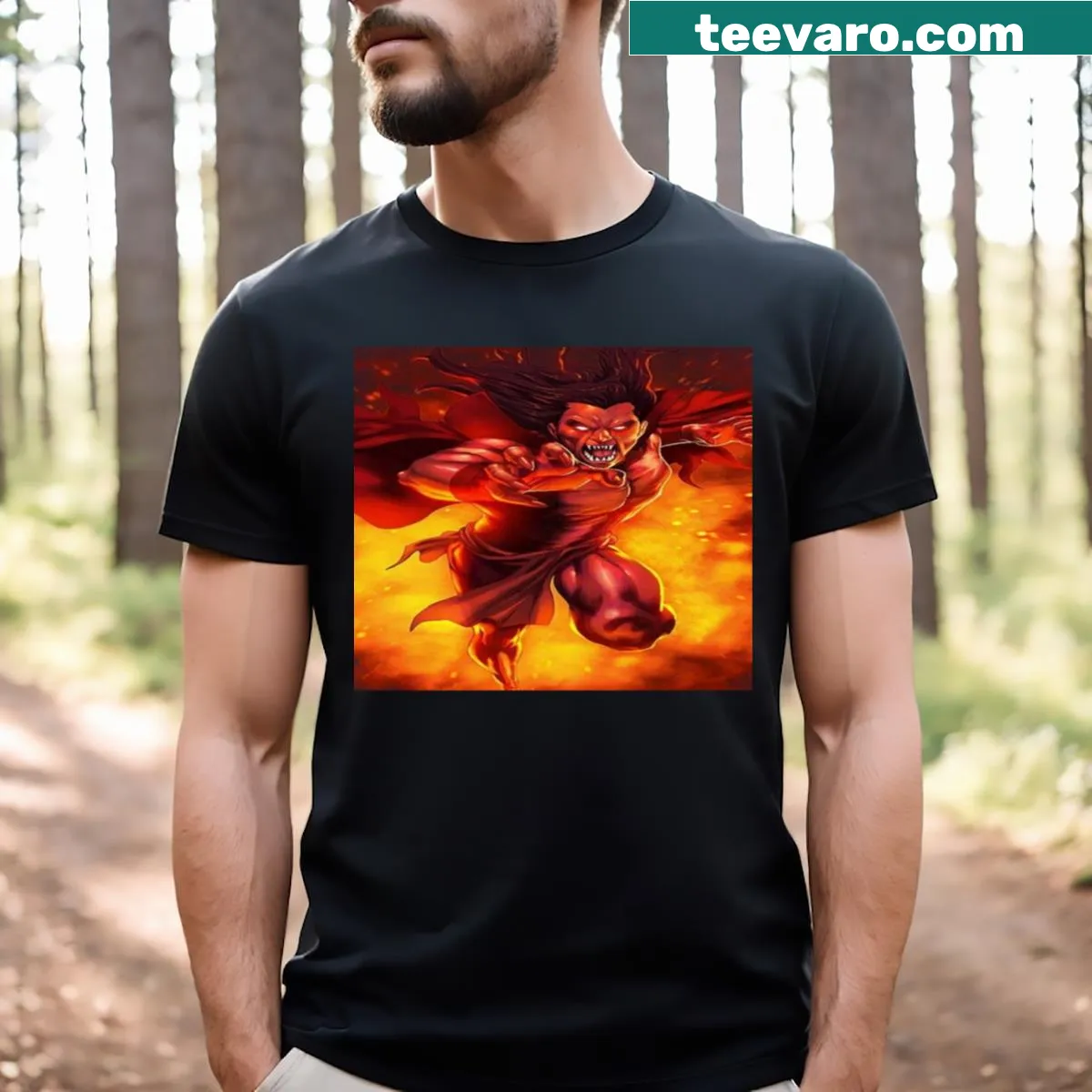 Bold T-shirt with the phrase Master Of Deception and fighting skills — on a men's t-shirt