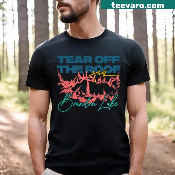 Vintage-style Brandon Lake T-shirt with 'Tear Off The Roof' print