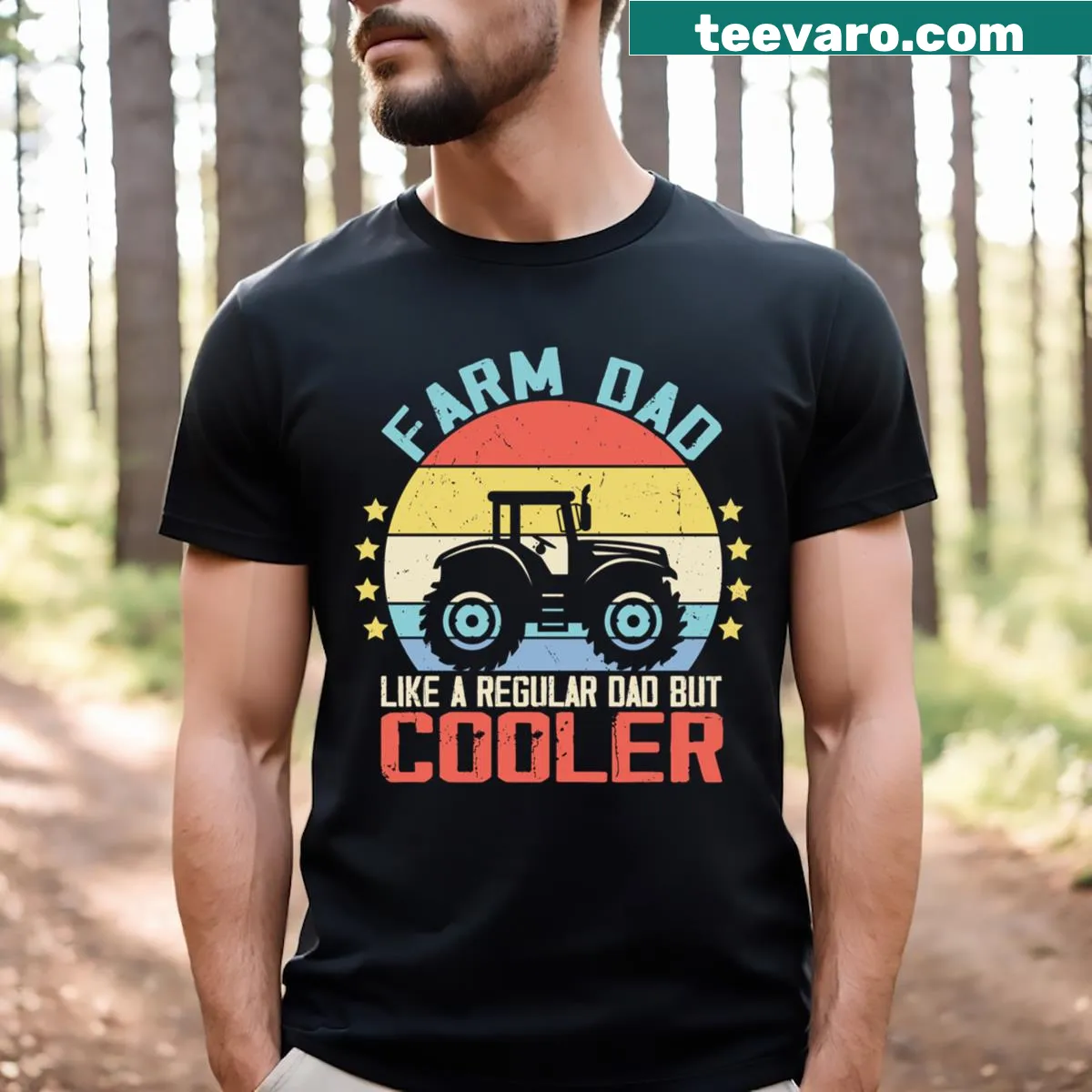 T-shirt designed for Tractor Dads with a playful farming graphic — on a men's t-shirt