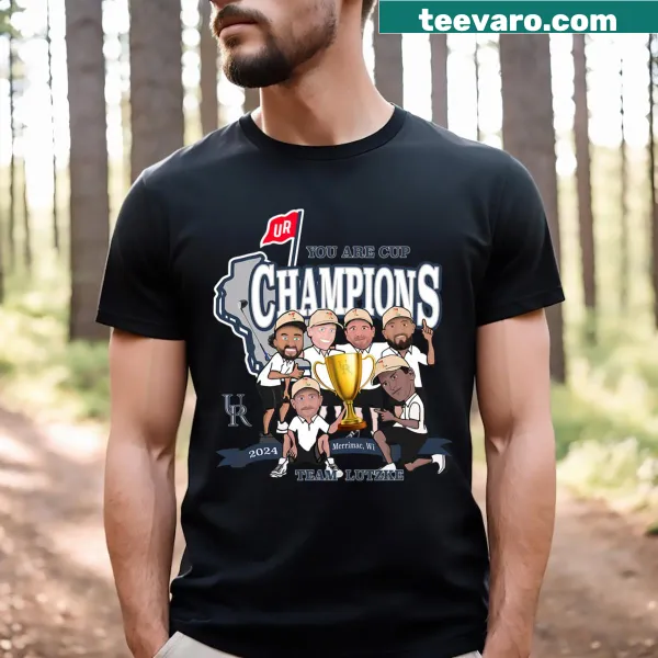 Sports-themed 'Ur Cup Champions' T-shirt with bold emblem