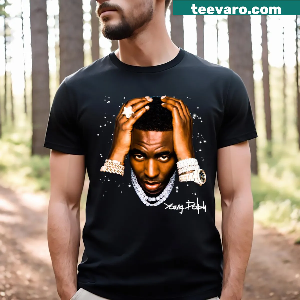 Minimalist silhouette T-shirt in essential style — on a men's t-shirt
