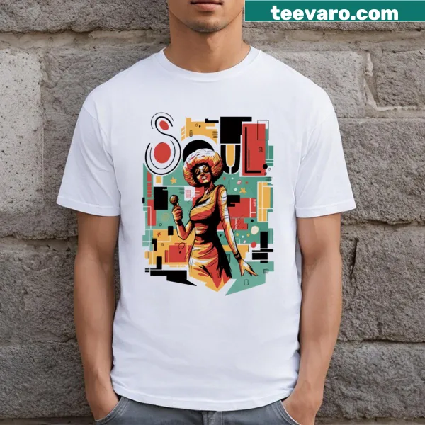 Funky soul music design with black groove vibes on a t-shirt