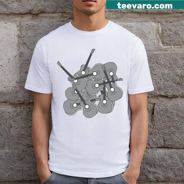 T-shirt with humorous typography: 'Guitar Don't Know' for music lovers