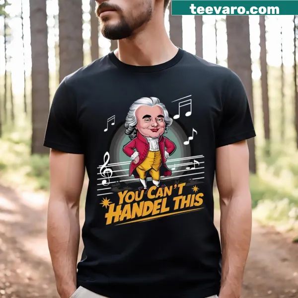 Minimalist T-shirt honoring composer Handel.