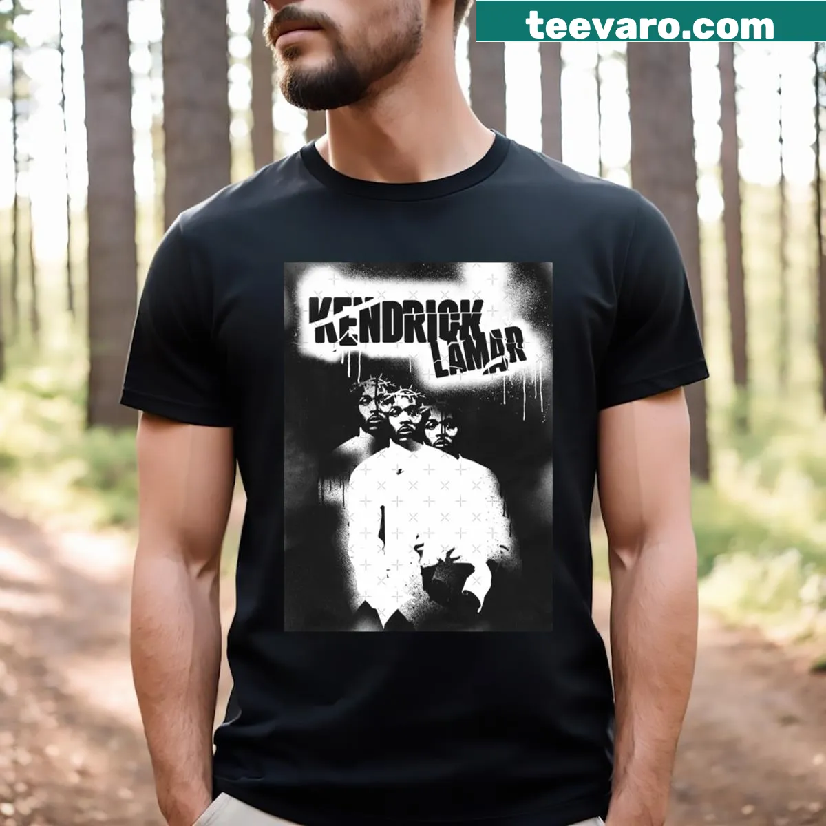 Typography design T-shirt featuring 'Rap Legend 52' — on a men's t-shirt