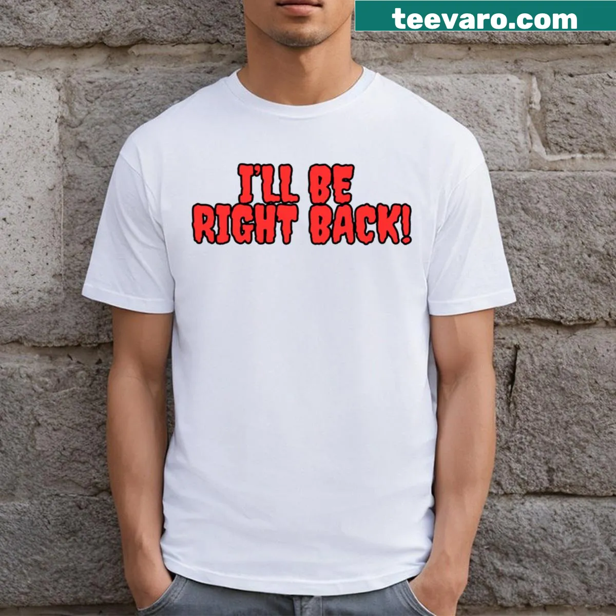 Halloween-themed T-shirt with spooky text about horror films — on a men's t-shirt