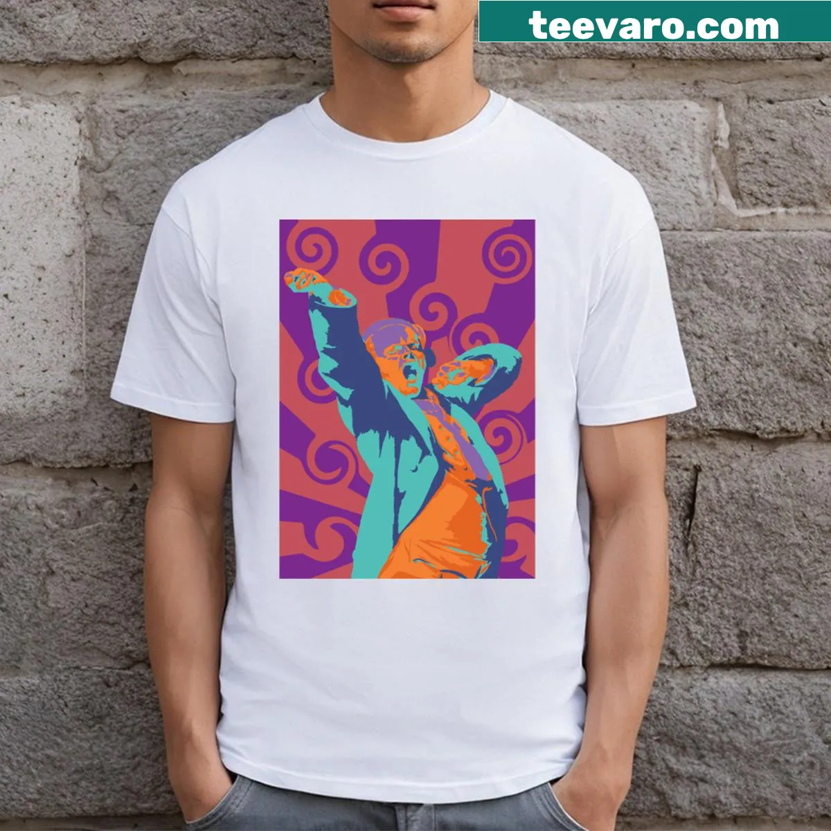 Edgy pop-art T-shirt featuring Joseph Ducreux — on a men's t-shirt