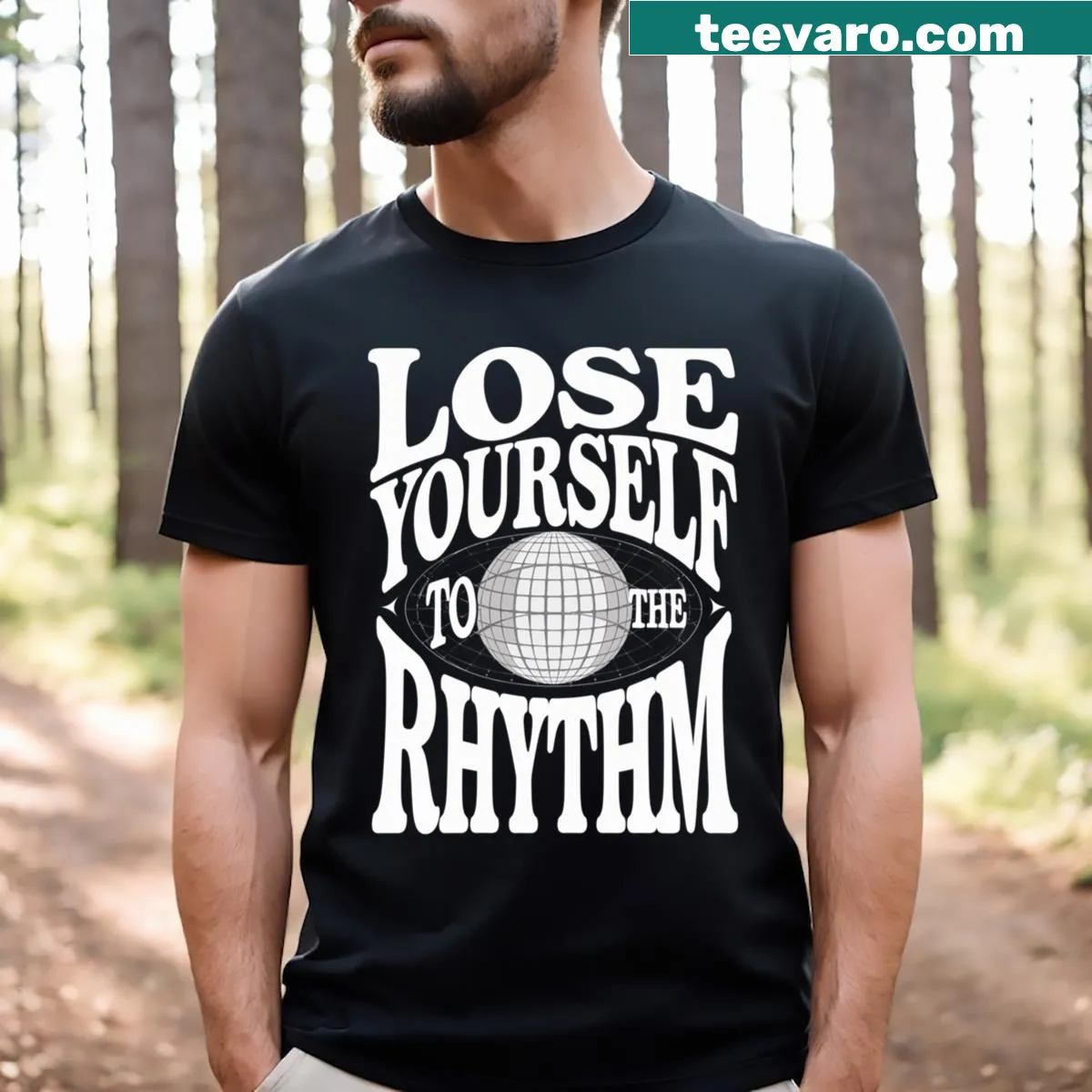 Typography design celebrating dance music culture — on a men's t-shirt