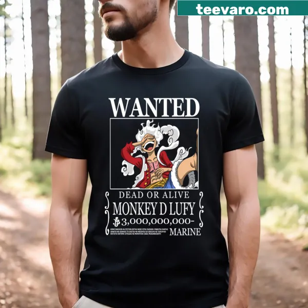 Vintage style Monkey D Luffy bounty graphic t-shirt for anime lovers