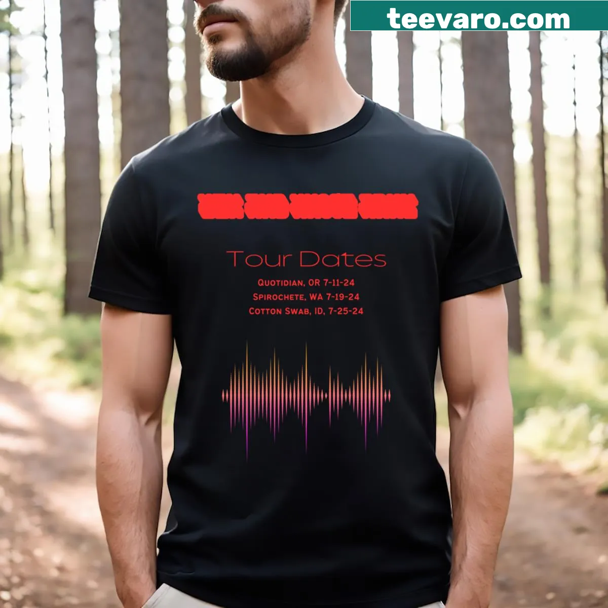 Sarcastic typography about music snobbery on a t-shirt — on a men's t-shirt