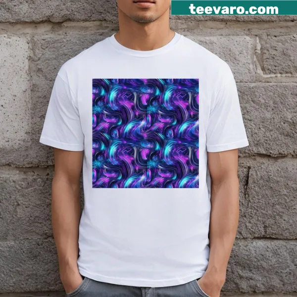 Abstract fluid swirls graphic on a stylish t-shirt