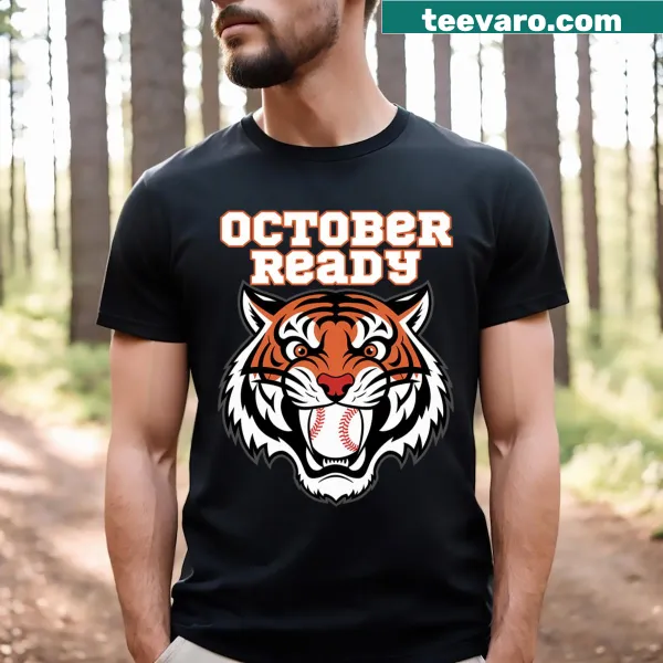 Playful T-shirt celebrating October baseball with team design