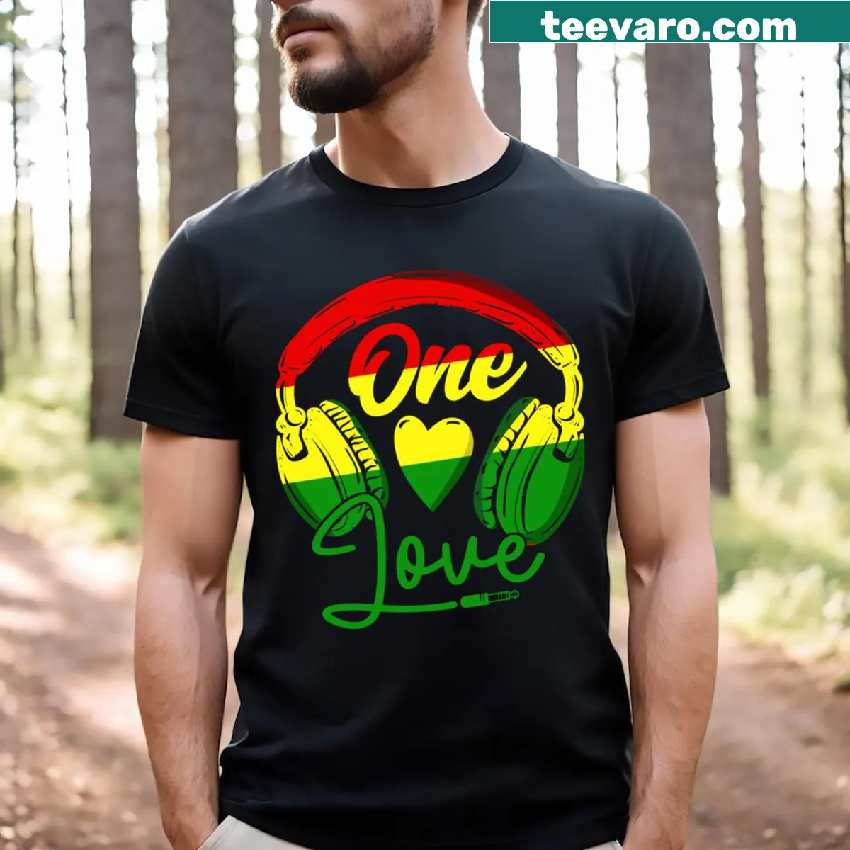 Rastafari-themed t-shirt with bold text and artwork — on a men's t-shirt