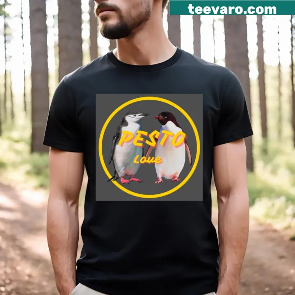 T-shirt featuring a graphic celebrating pesto
