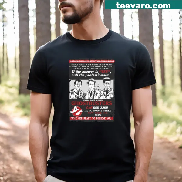 T-shirt featuring ghostly-themed illustration for paranormal enthusiasts