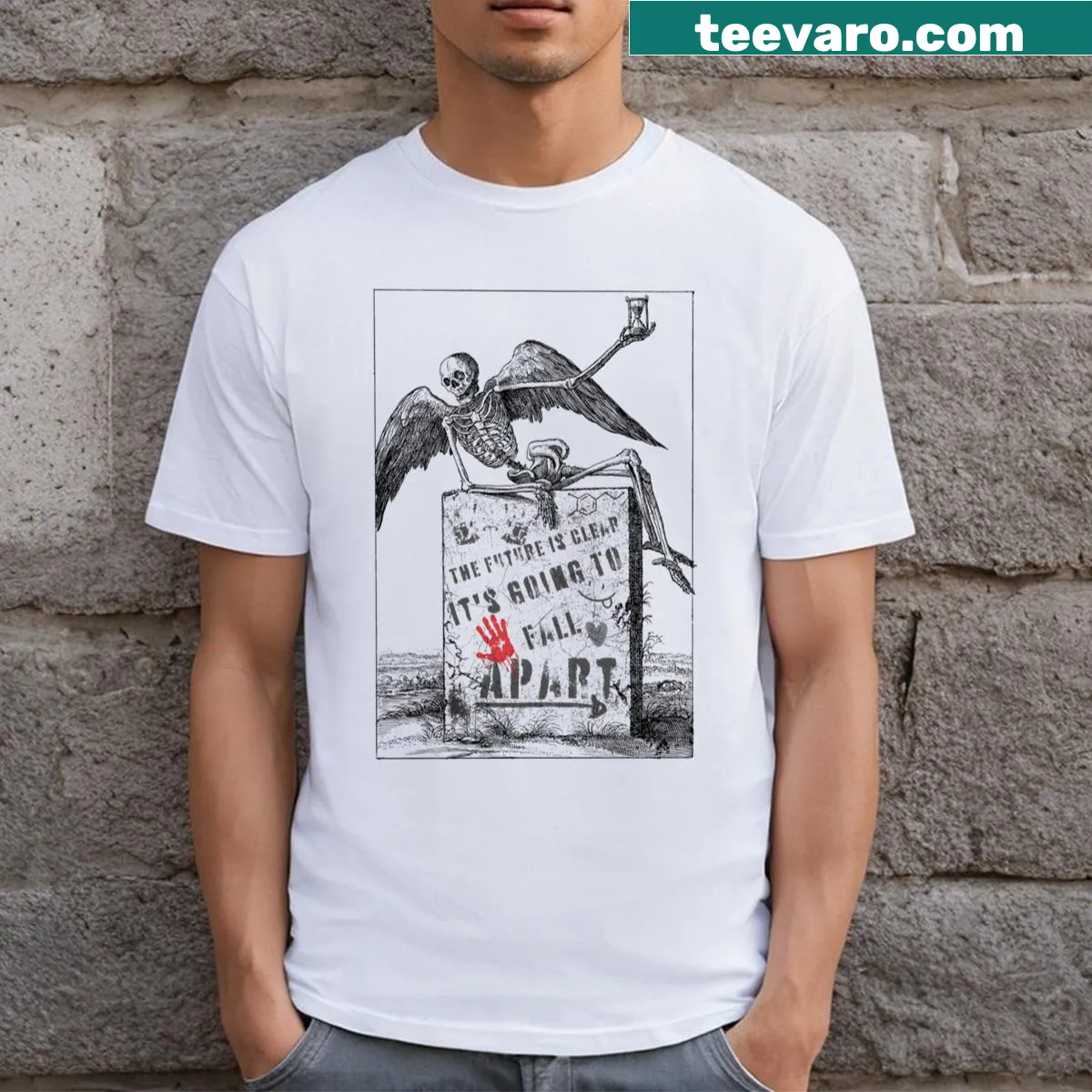 Inspirational typography design featuring 'The Future Is Clear' on a T-shirt. — on a men's t-shirt
