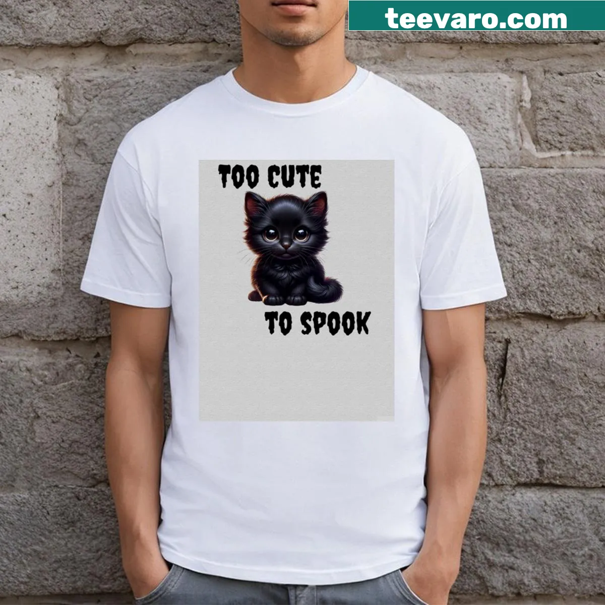 Cute Halloween t-shirt with playful saying — on a men's t-shirt