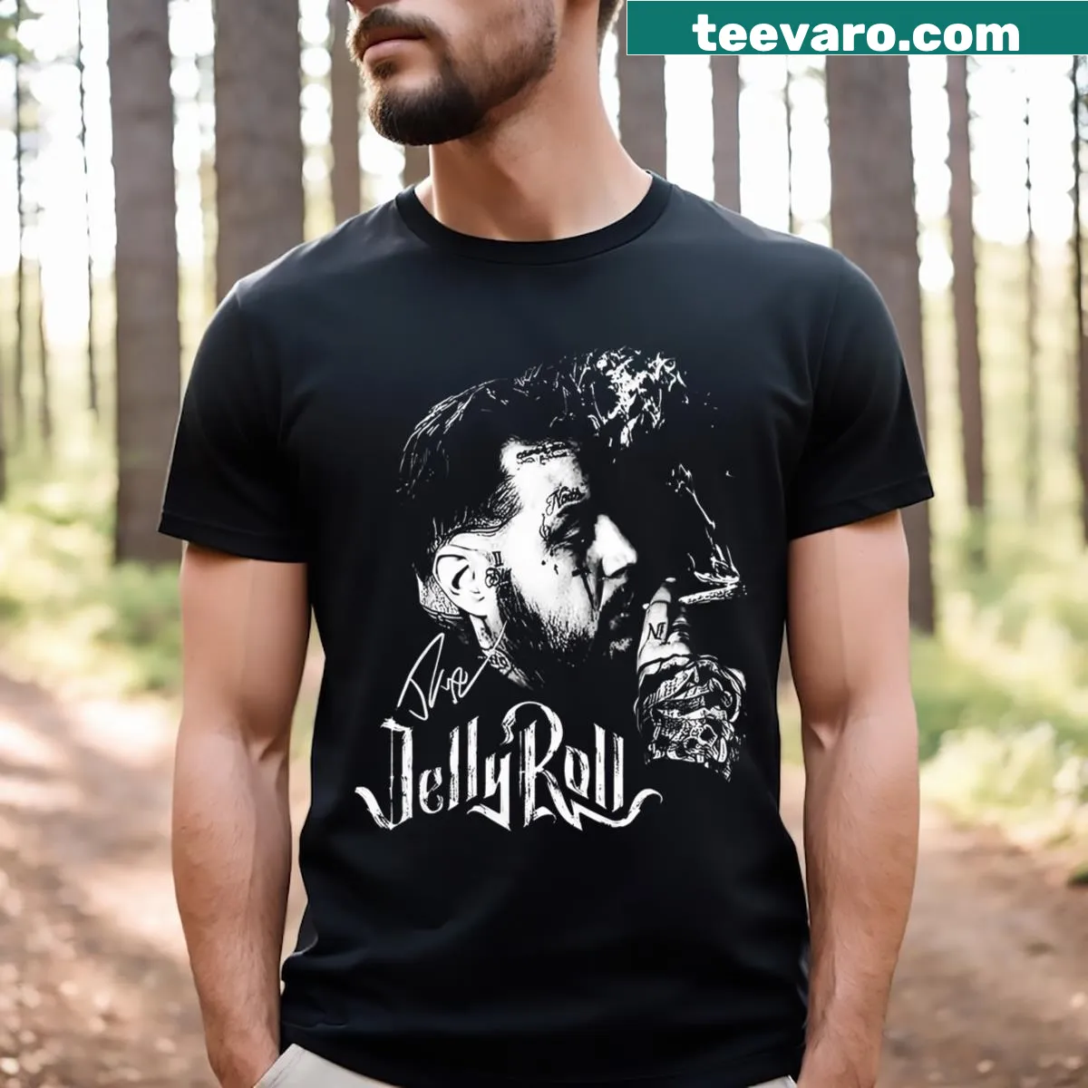 Vintage 90s Jelly Roll T-shirt with nostalgic design — on a men's t-shirt