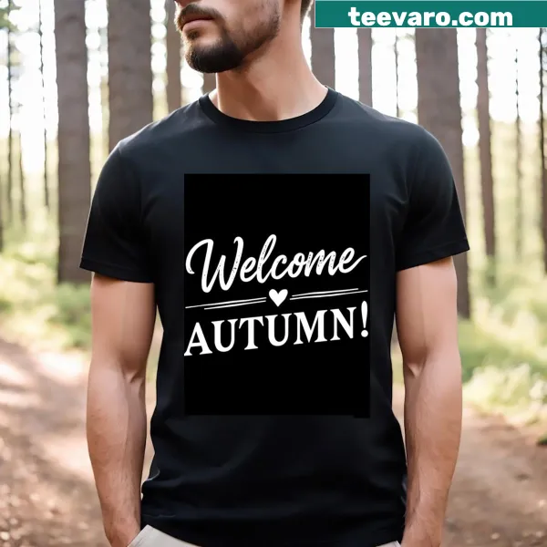 Autumn-themed graphic T-shirt celebrating the beauty of fall