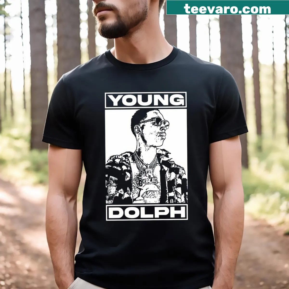Illustrative T-shirt inspired by music and memories — on a men's t-shirt