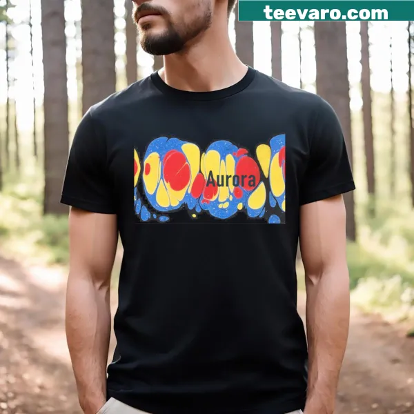 T-shirt featuring an abstract marbling design by Josef Halfer