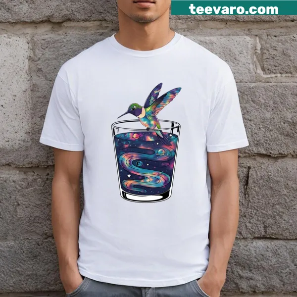 Illustration of a hummingbird on a T-shirt
