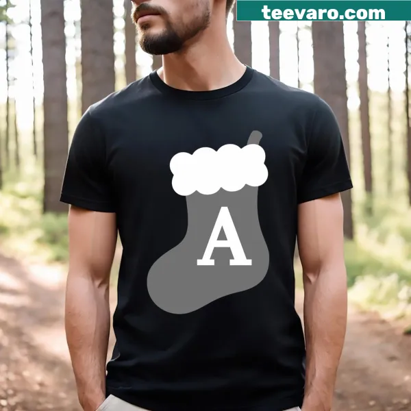Charming Christmas stocking design on a T-shirt