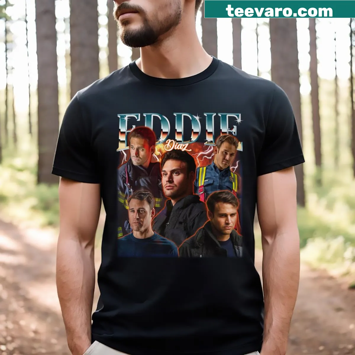 Vintage-style t-shirt honoring Eddie Diaz — on a men's t-shirt