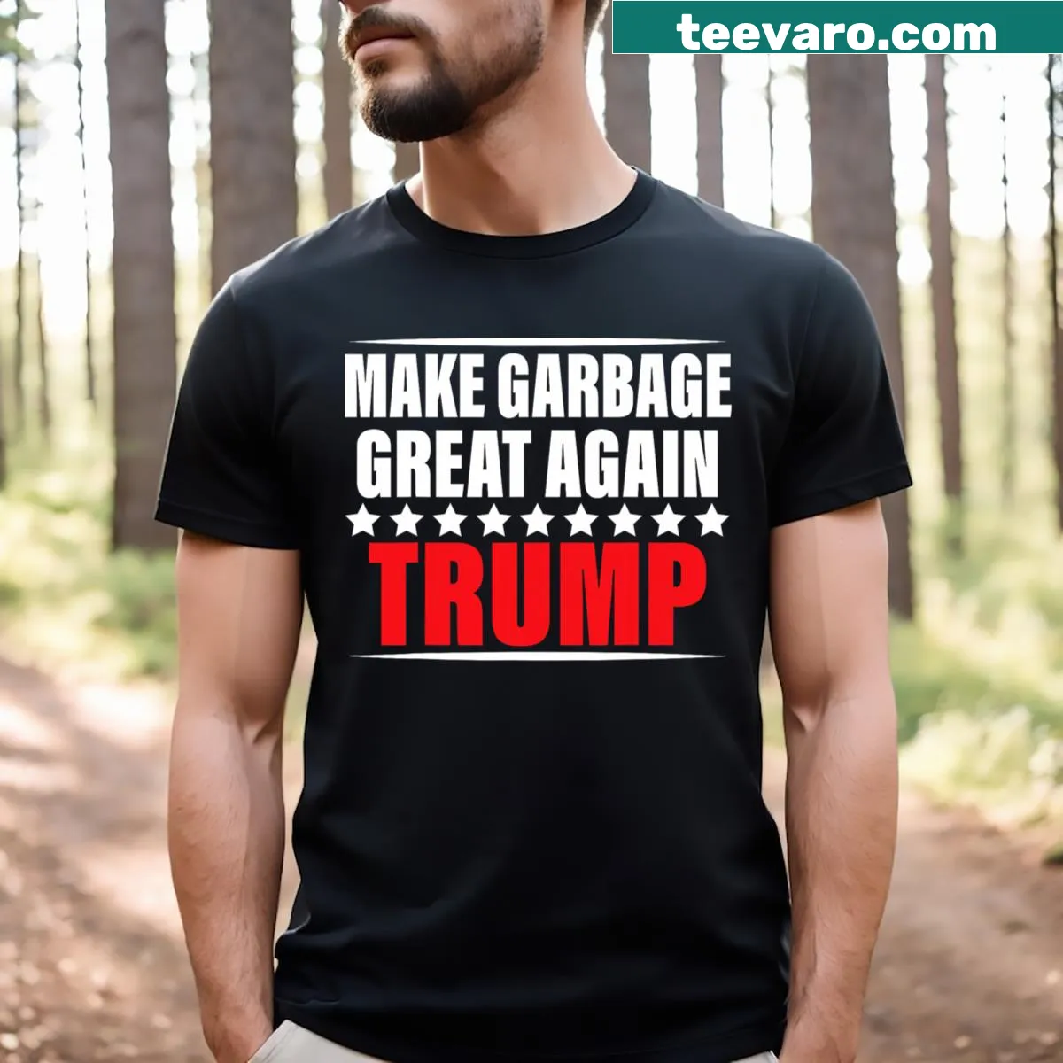 Sarcastic text graphic about politics on T-shirt — on a men's t-shirt