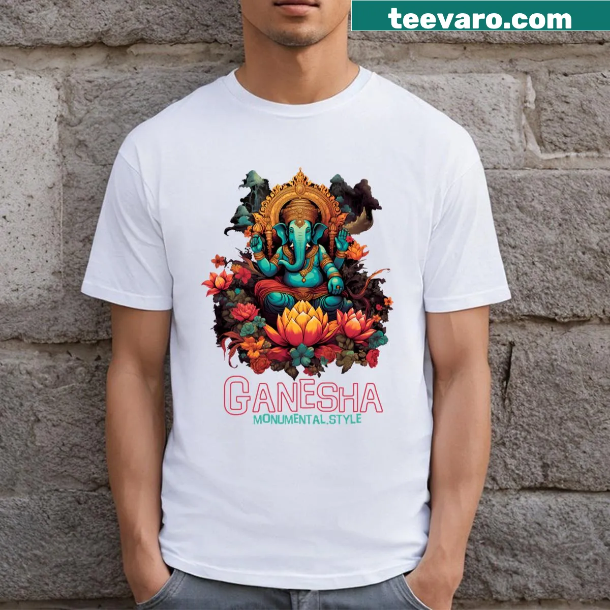 Illustration of Ganesha by Monumentalstyle — on a men's t-shirt