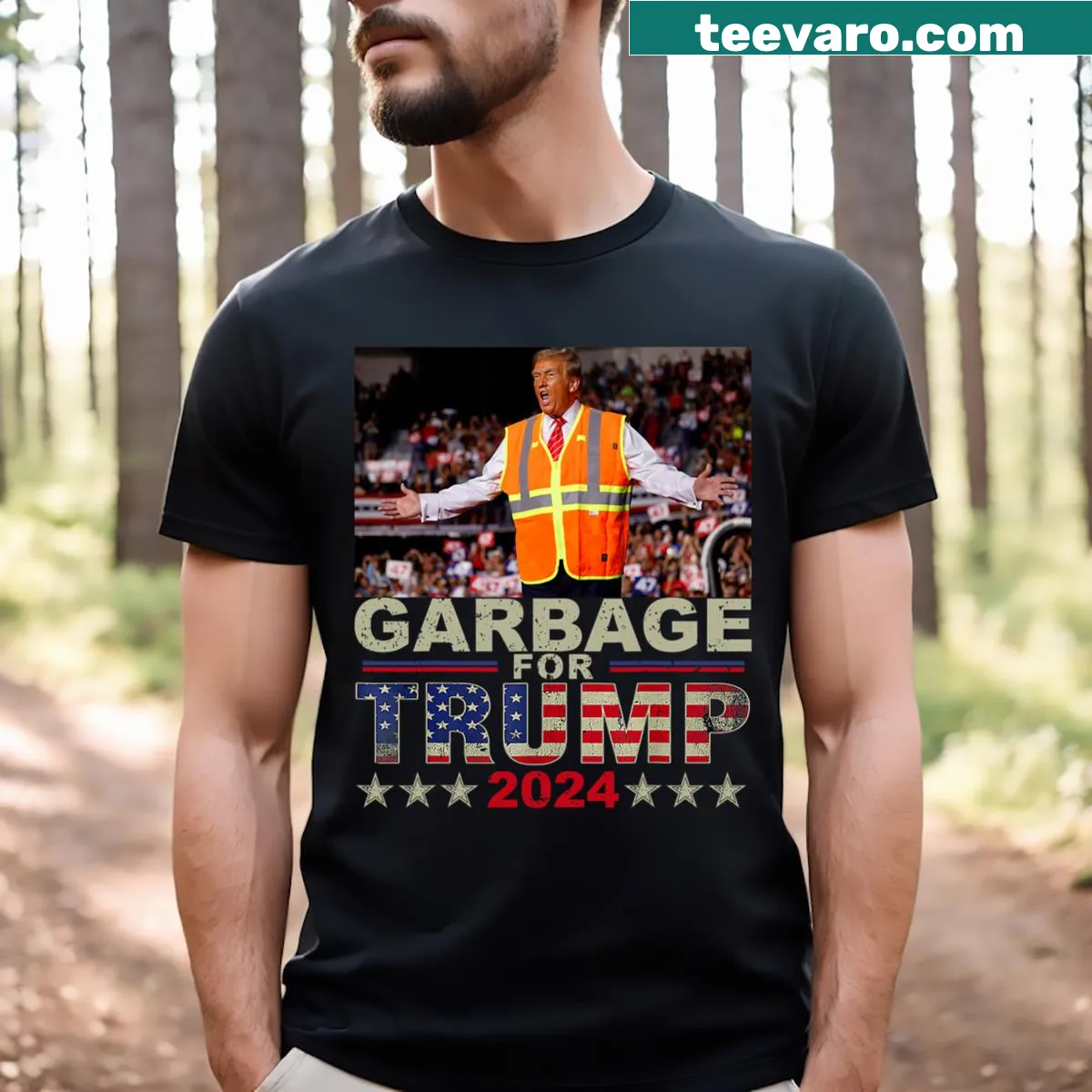 Humorous T-shirt design for Trump supporters with a vintage look — on a men's t-shirt