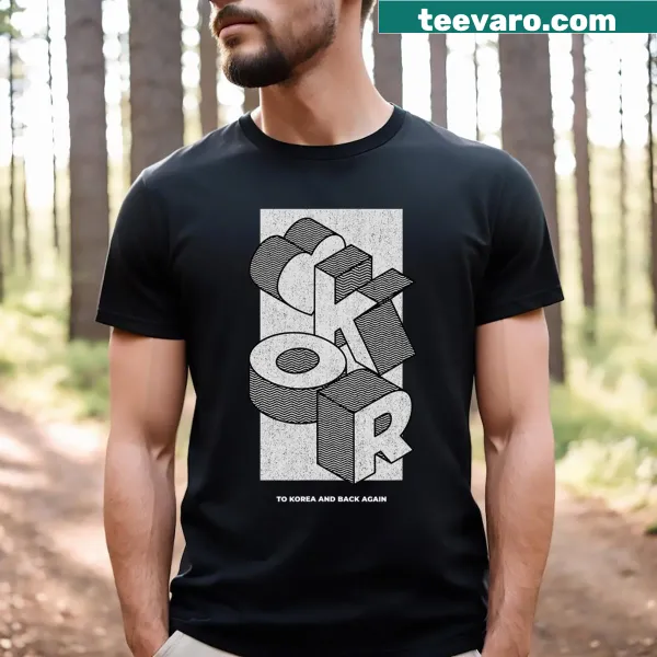 Korean souvenir T-shirt with isometric block letters design