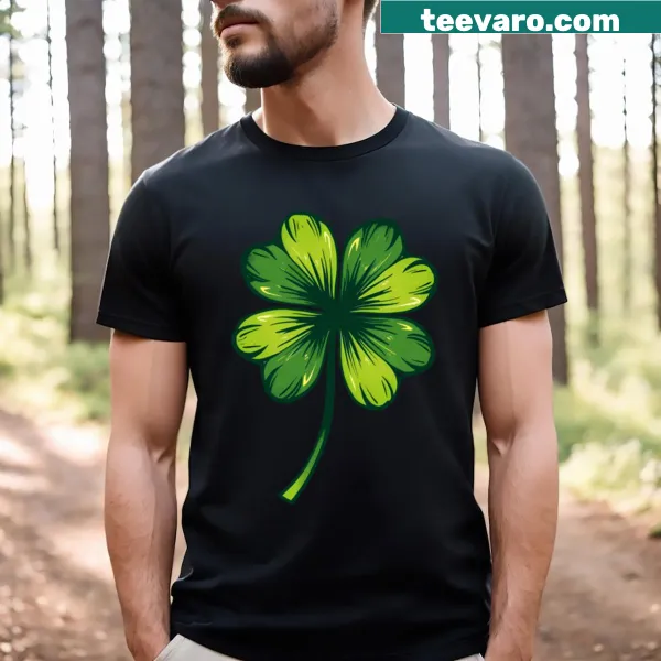 Illustrative Four Leaf Clover t-shirt symbolizing luck