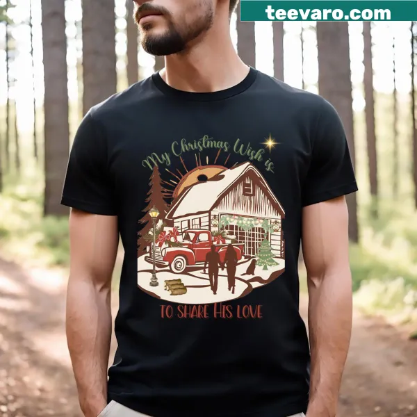 Heartfelt Christmas T-shirt sharing love message