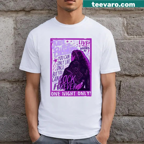 Illustrated rock and roll design on essential t-shirt