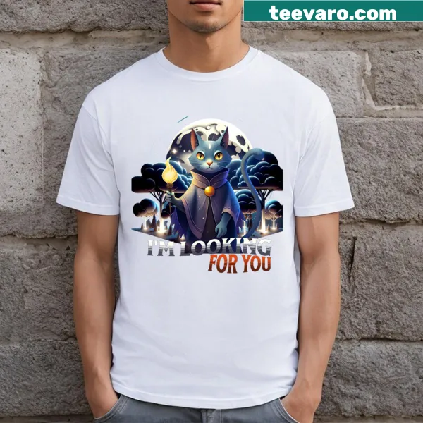 Mystical cat illustration on t-shirt for cat lovers