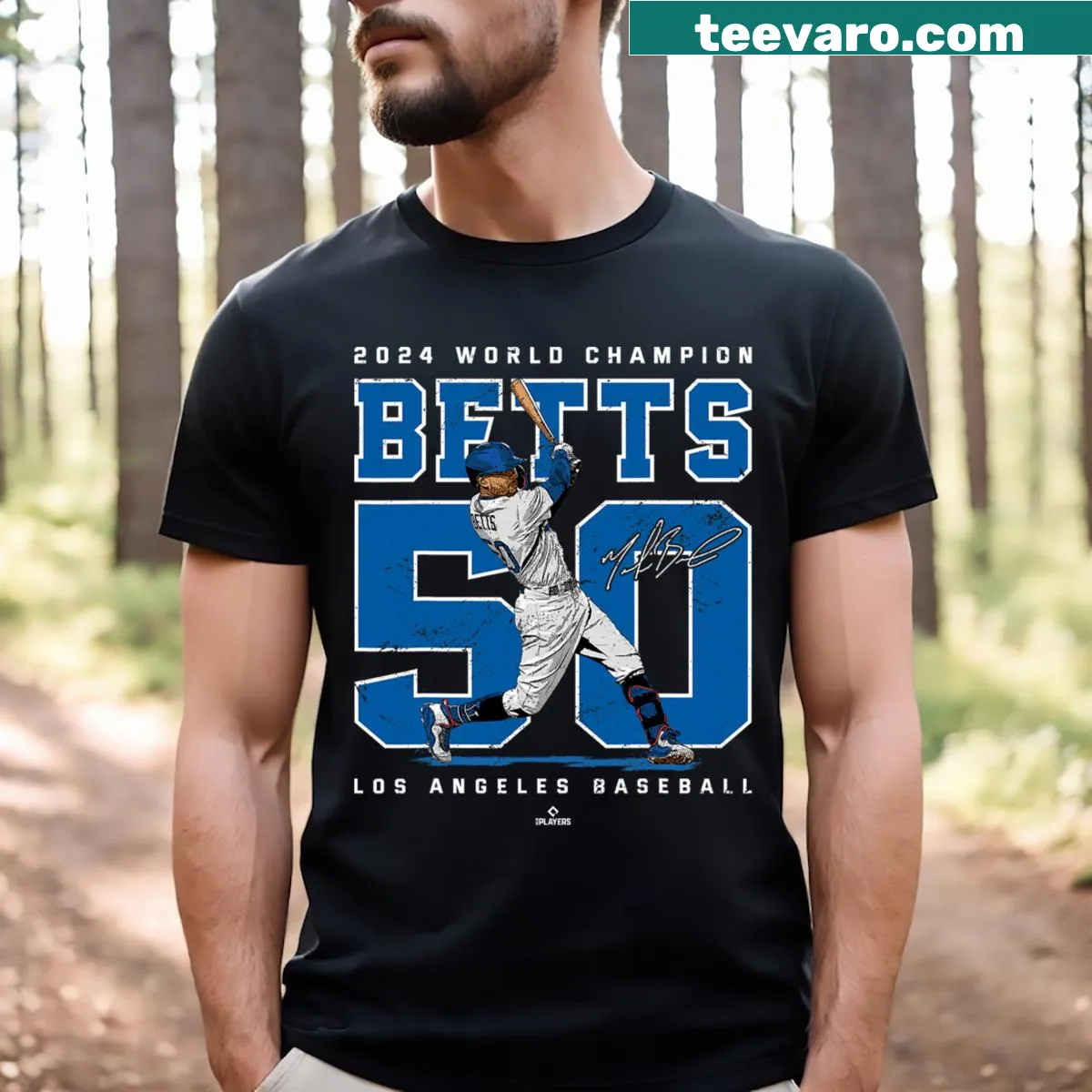 Player number 2024 World Champion Mookie Betts T-shirt — on a men's t-shirt