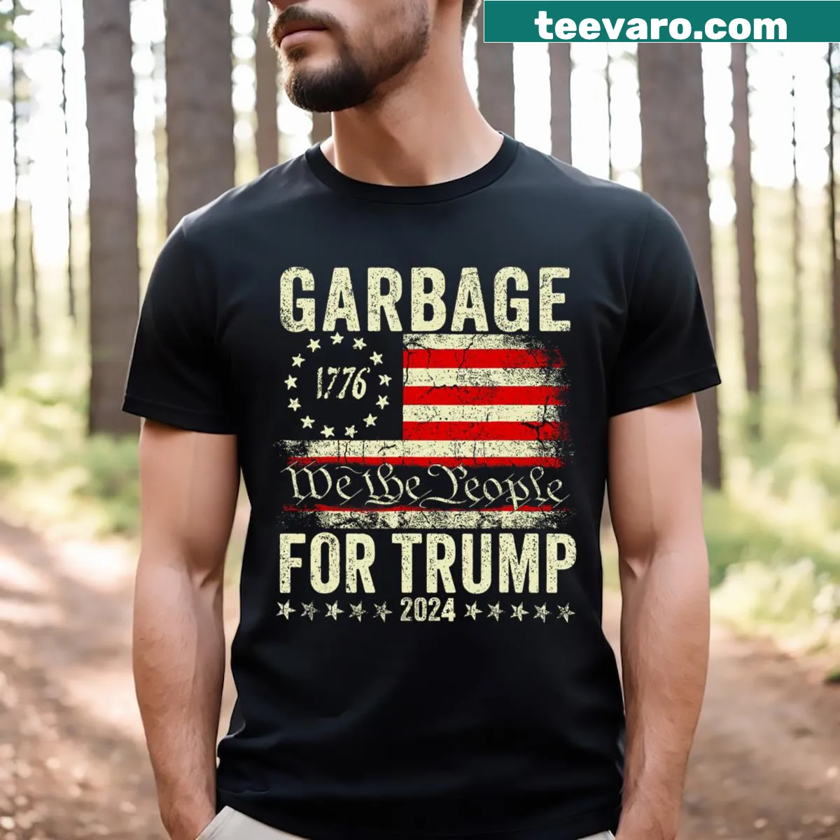 Patriotic Trump 2024 Election T-shirt with bold message — on a men's t-shirt