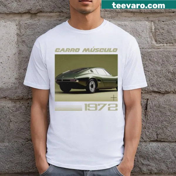 Distressed graphic t-shirt featuring a vintage muscle car design.