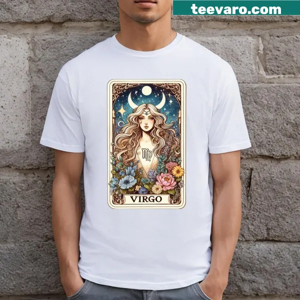 T-shirt featuring Virgo zodiac sign graphic