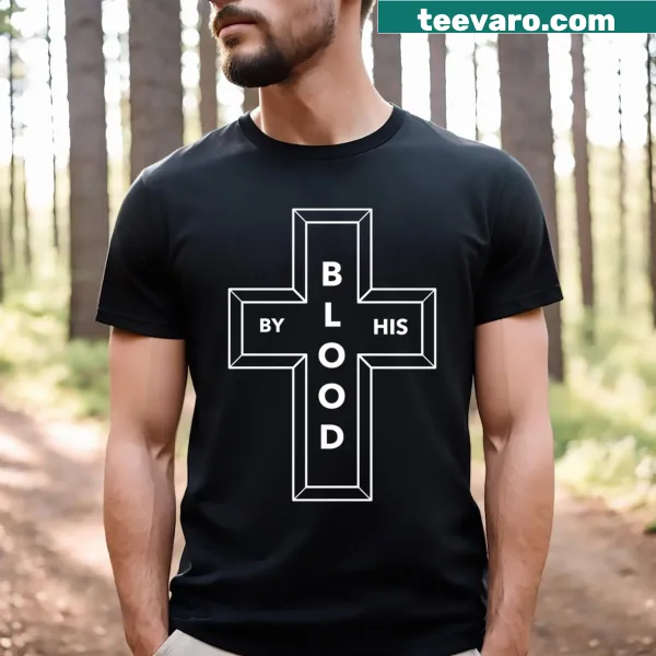 Minimalist t-shirt with a three-word cross graphic