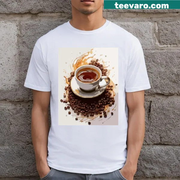 Playful T-shirt celebrating National Espresso Day with 'Brewed Perfection'.